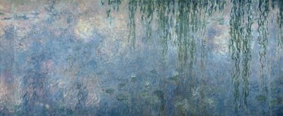 Seerosen: Morgen mit Trauerweiden, Detail des zentralen Abschnitts, 1914-18 von Claude Monet